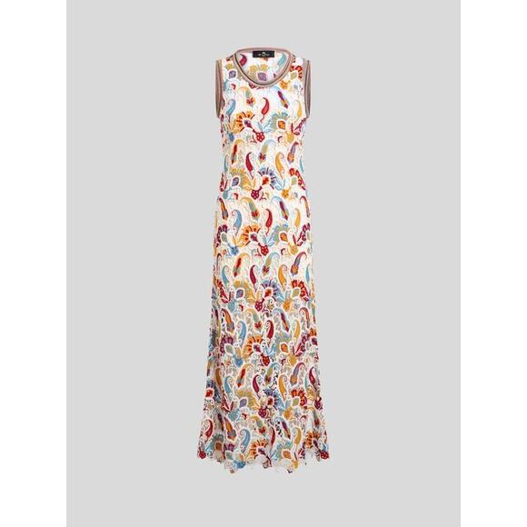 Etro Paisley Macrame Long Dress in Multi Color IT 44 US 8 - Picture 4 of 4